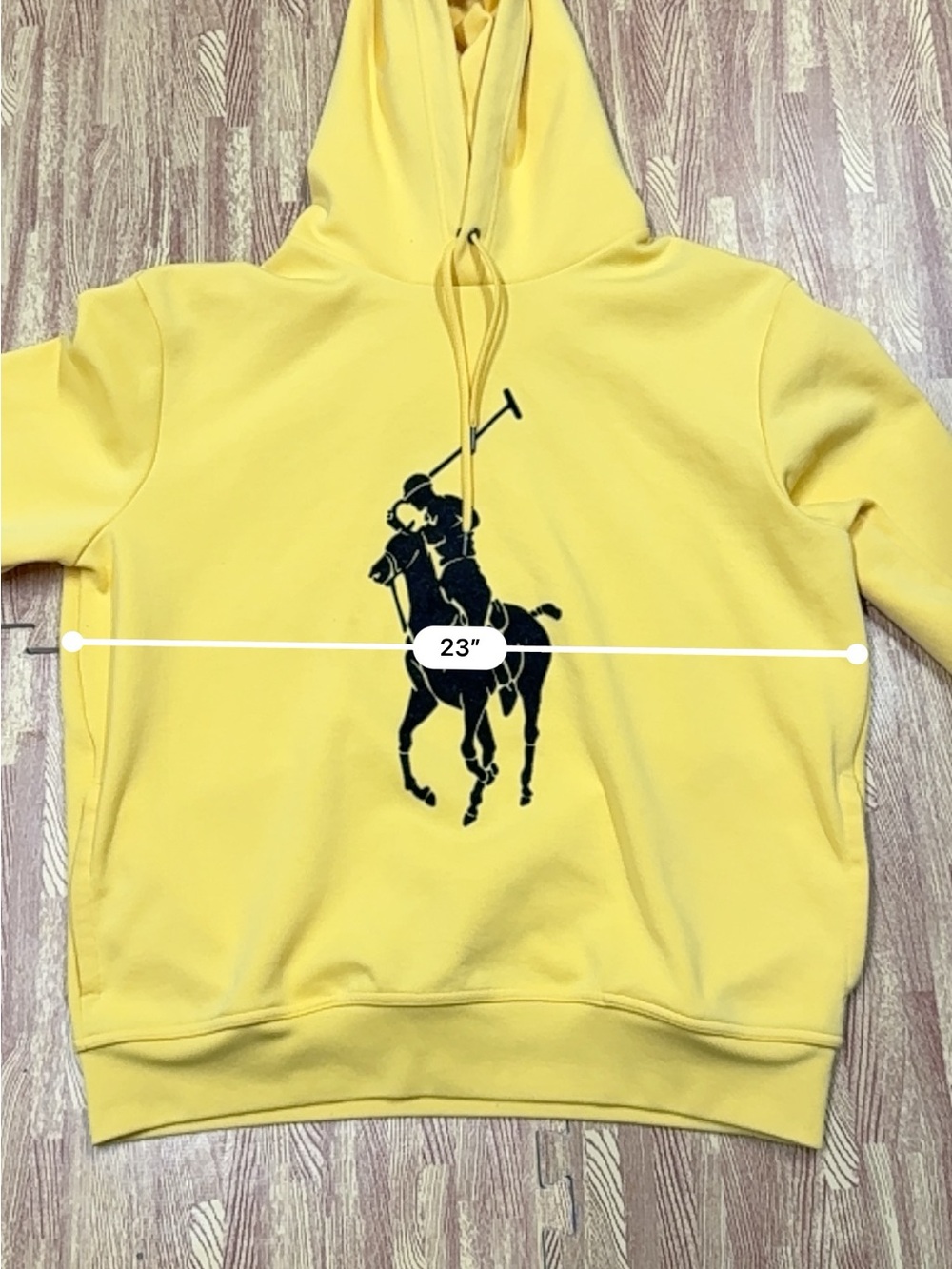 Polo Ralph Lauren Big Pony Hoodie Men’s Large Yellow Pullover Mens Preppy - Picture 6 of 7